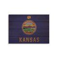 Wile E. Wood 20 x 14 in. Kansas State Flag Wood Art FLKS-2014